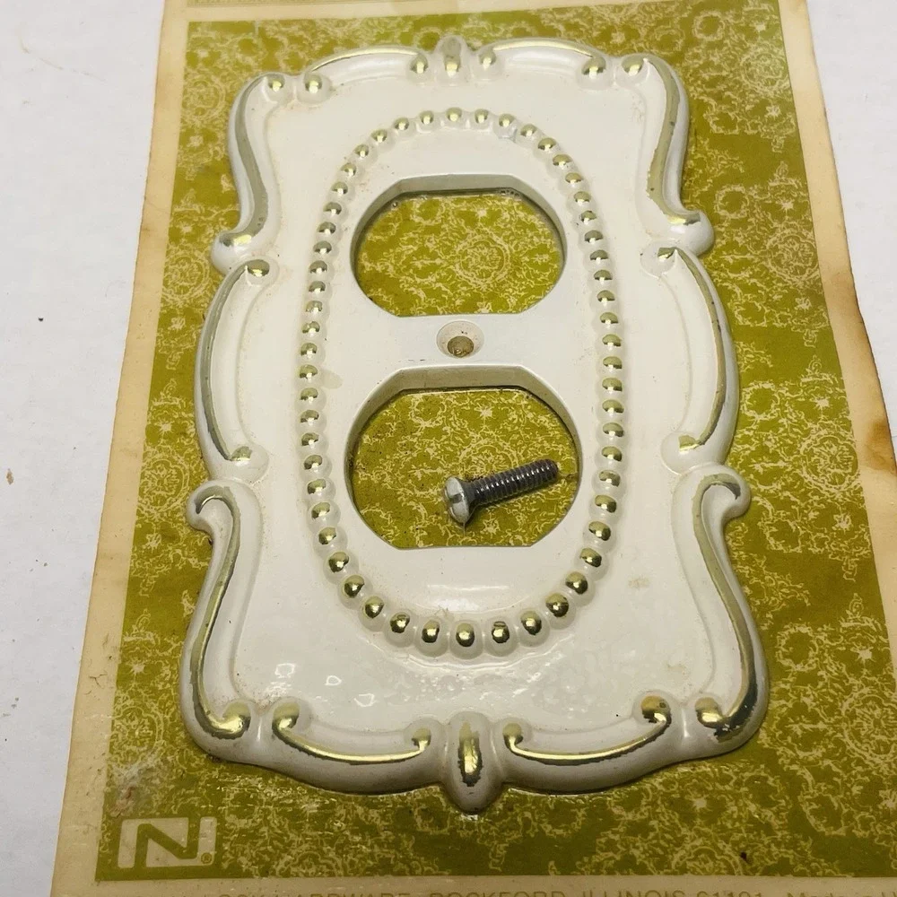 Decorator Wall Plate Receptacle Cover French Provincial National‎ Lock Hardware
